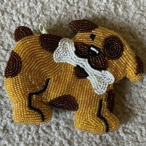 Beaded Dog Coin Purse